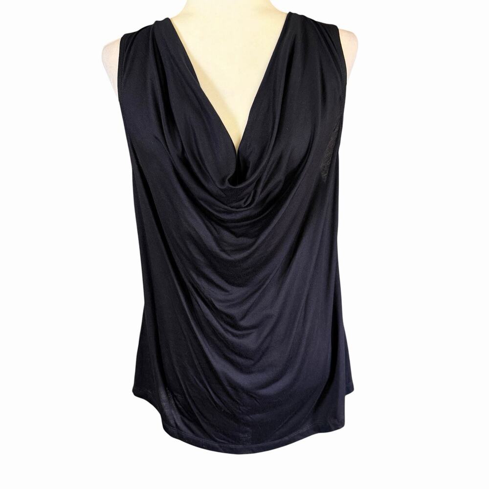 Banana Republic Women's Sleeveless Cowl Neck L Black Minimalism Capsule NWT